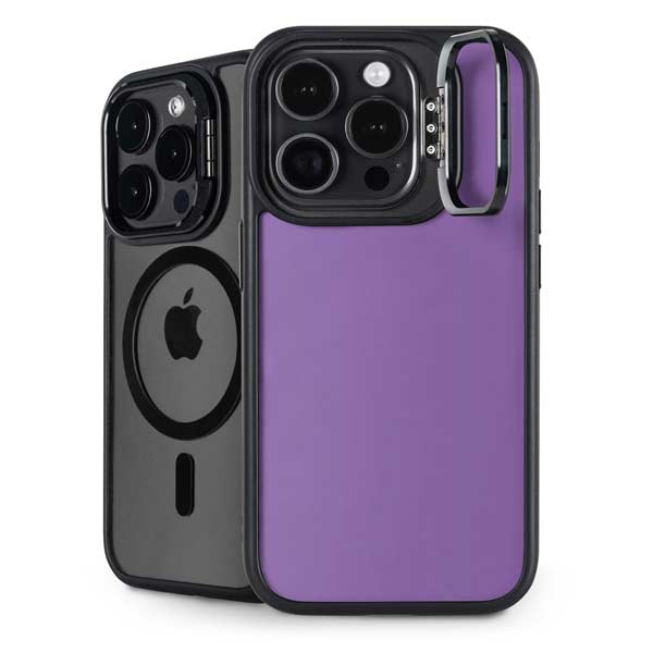 Color Pop VHS Purple iPhone 15 Pro Kickstand Case