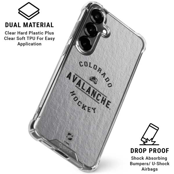 NHL Colorado Avalanche Black Text Galaxy S26 Clear Case