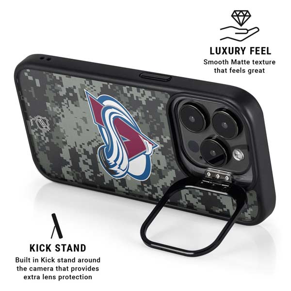 NHL Colorado Avalanche Camo iPhone 14 Pro Kickstand Case