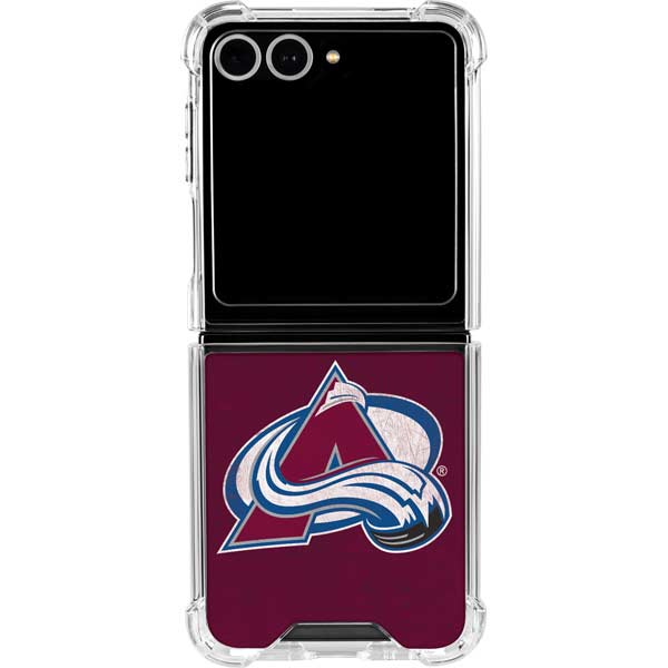 NHL Colorado Avalanche Distressed Galaxy Z Flip7 Clear Case