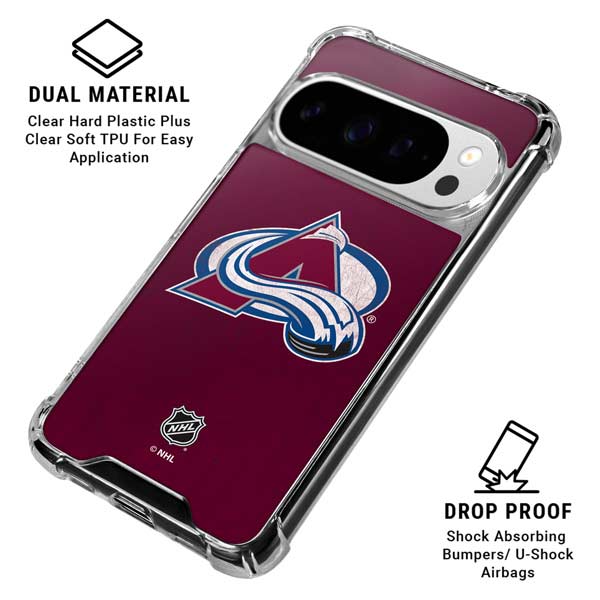 NHL Colorado Avalanche Distressed Google Pixel 10 Pro Clear Case