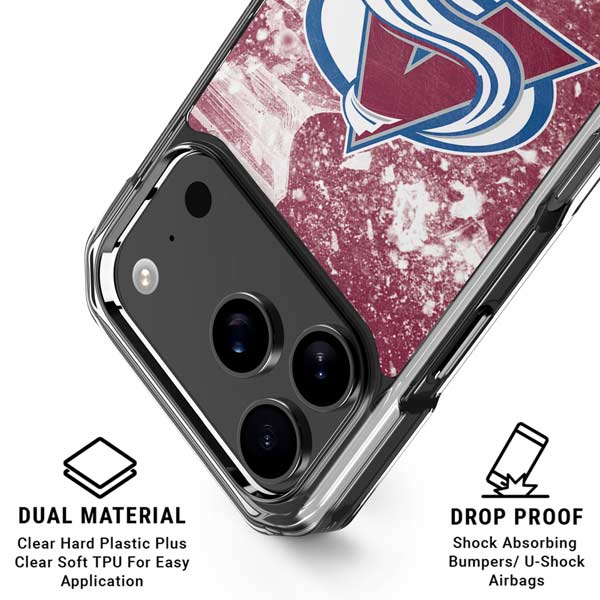 NHL Colorado Avalanche Frozen iPhone 17 Pro Clear Case