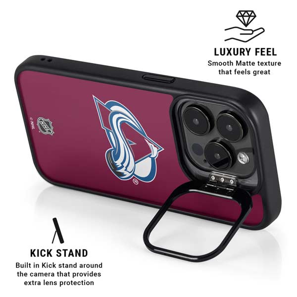 NHL Colorado Avalanche Solid Background iPhone 14 Pro Max Kickstand Case