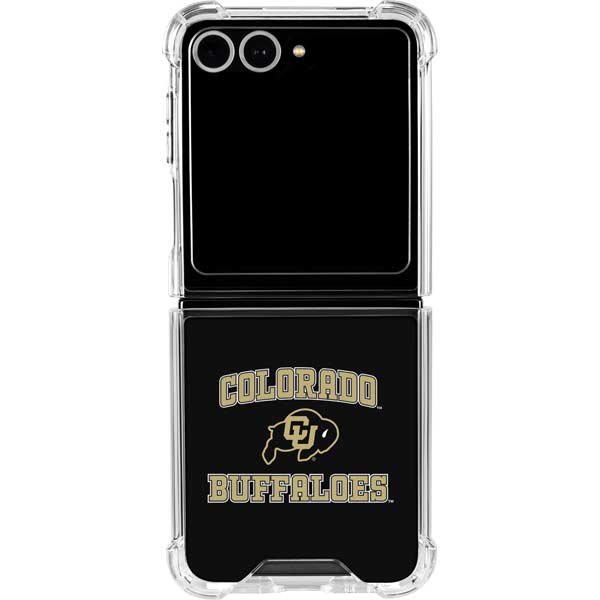 University of Colorado CU Logo on Gold Galaxy Z Flip7 Clear Case