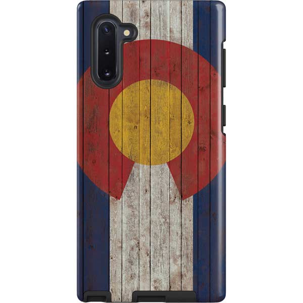 Colorado Flag Dark Wood Galaxy Cases