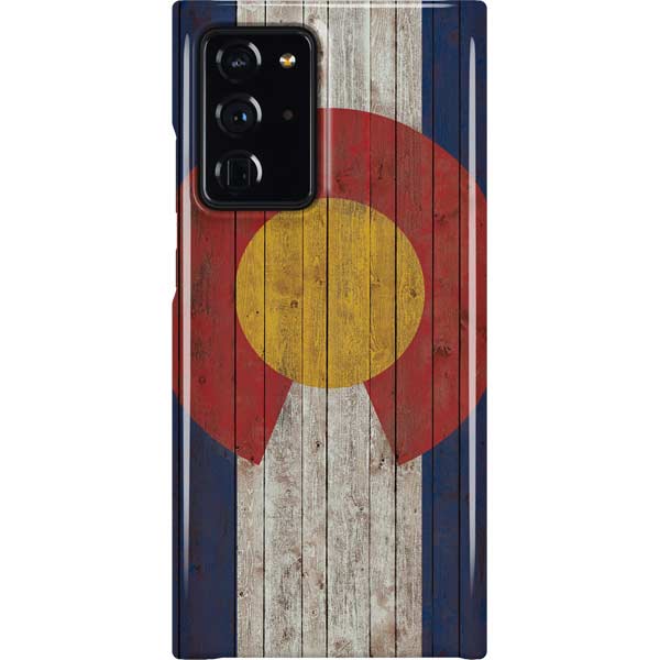 Colorado Flag Dark Wood Galaxy Cases