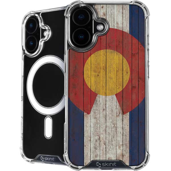 Colorado Flag Dark Wood iPhone 17 MagSafe Case