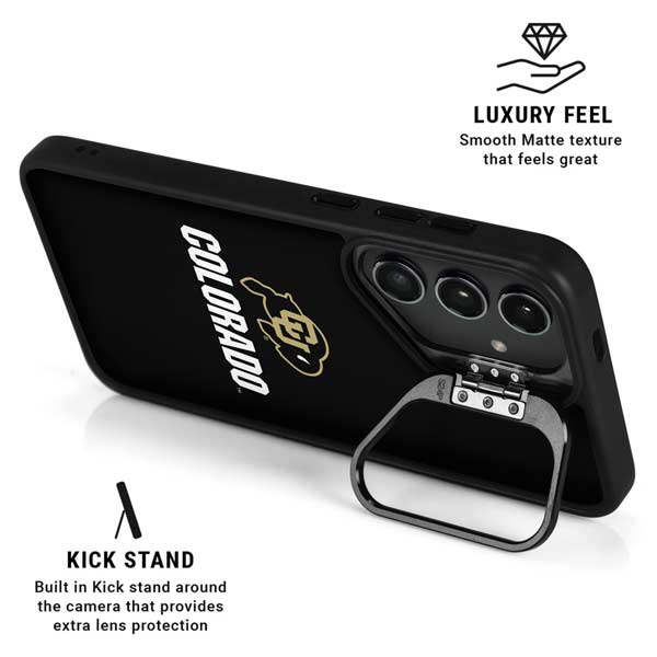 University of Colorado CU Logo on Black Galaxy S26 Ultra Kickstand Case