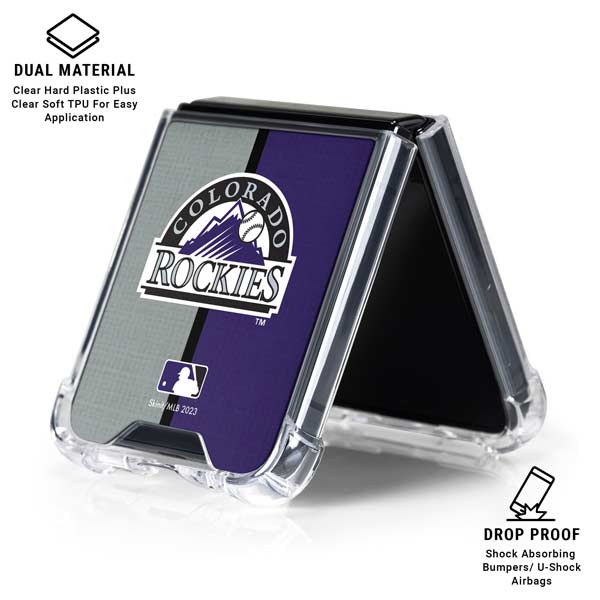 MLB Colorado Rockies Split Galaxy Z Flip7 Clear Case