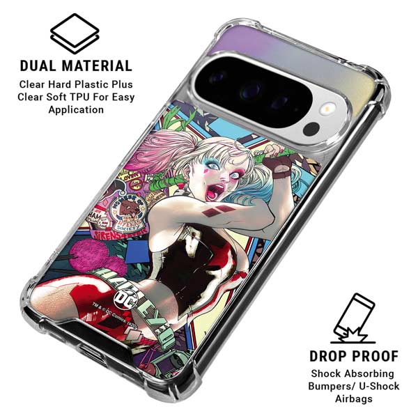 DC Comics Harley Quinn Action Pose Google Pixel 10 Pro XL Clear Case