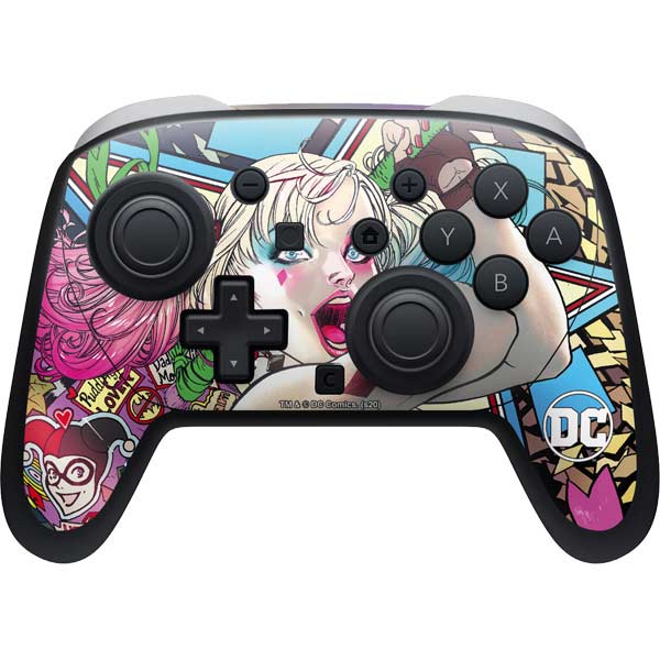 DC Comics Harley Quinn Action Pose Nintendo Switch 2 (2025) Pro Controller Skin