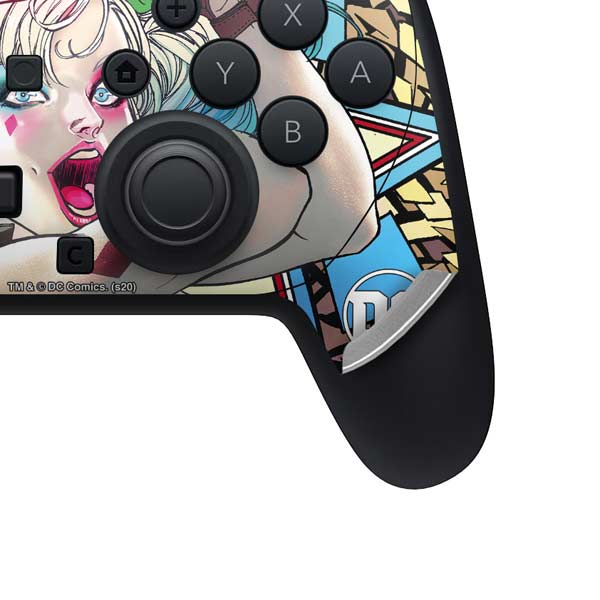 DC Comics Harley Quinn Action Pose Nintendo Switch 2 (2025) Pro Controller Skin