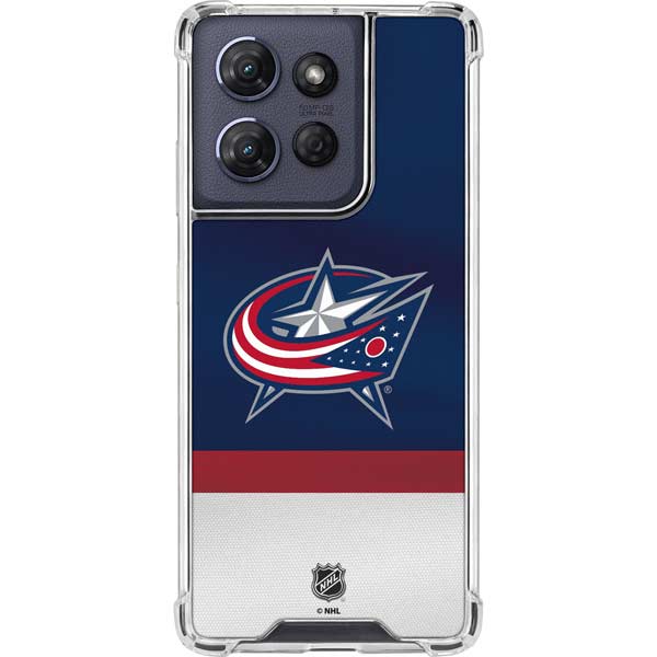 NHL Columbus Blue Jackets Alternate Jersey Moto G 5G (2025) Clear Case