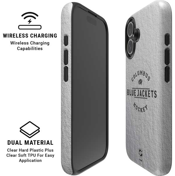 NHL Columbus Blue Jackets Black Text iPhone 16 Magsafe Impact Case