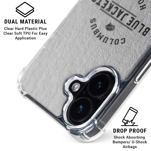 NHL Columbus Blue Jackets Black Text iPhone 17 Clear Case