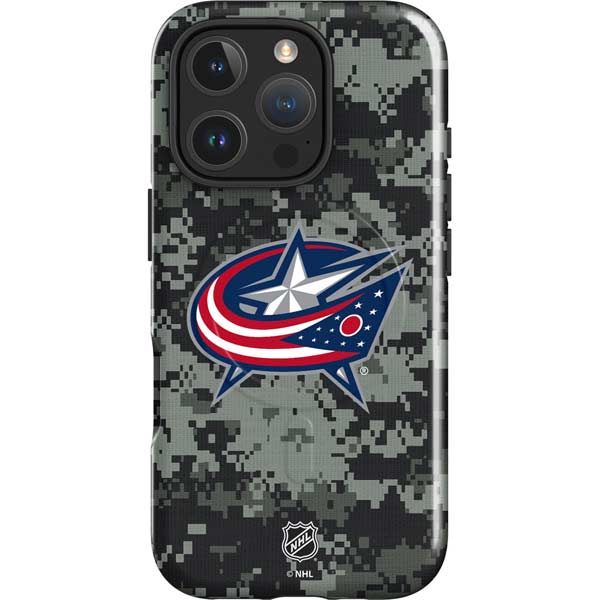 NHL Columbus Blue Jackets Camo iPhone 16 Pro Magsafe Impact Case