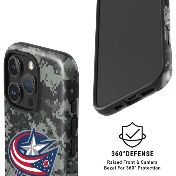 NHL Columbus Blue Jackets Camo iPhone 16 Pro Magsafe Impact Case
