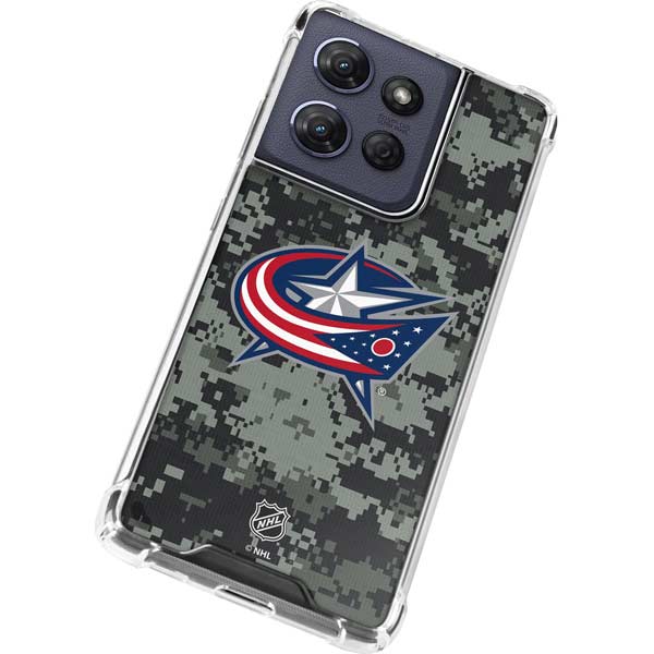 NHL Columbus Blue Jackets Camo Moto G Power 5G (2025) Clear Case