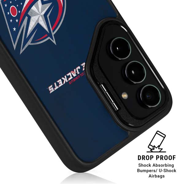 NHL Columbus Blue Jackets Distressed Galaxy S26 Plus Kickstand Case
