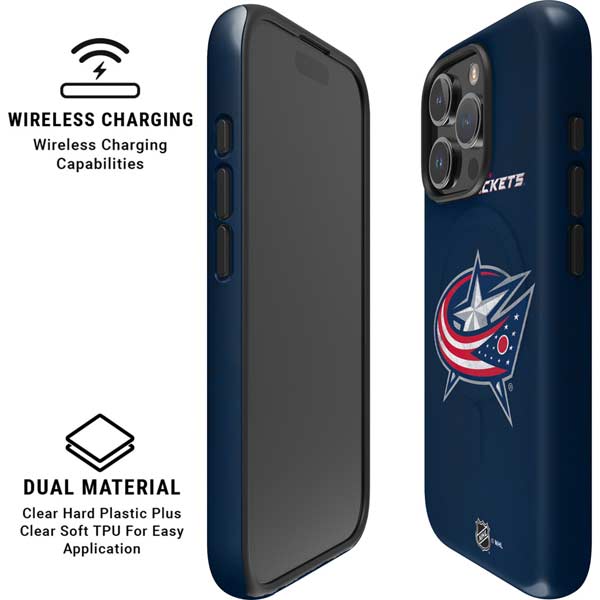 NHL Columbus Blue Jackets Distressed iPhone 16 Pro Max Magsafe Impact Case