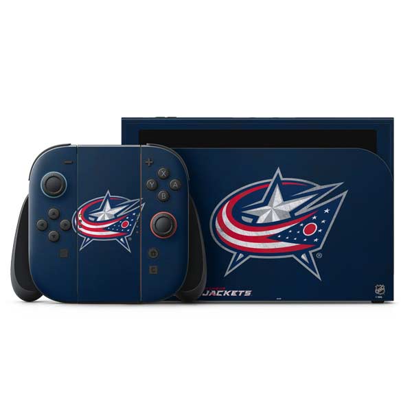 NHL Columbus Blue Jackets Distressed Nintendo Switch 2 (2025) with Joy-Con Skin