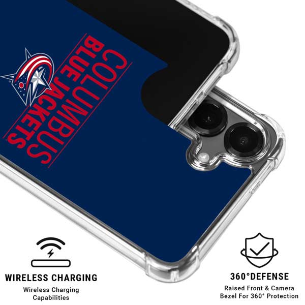 NHL Columbus Blue Jackets Lineup Galaxy S26 Plus Clear Case