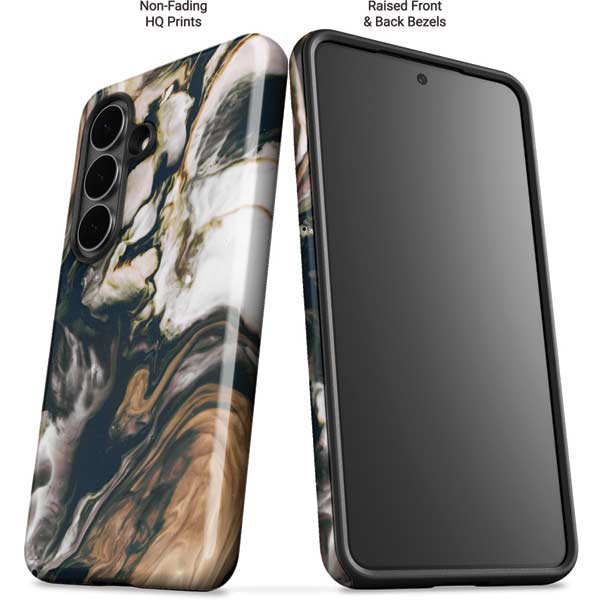Copper and Black Marble Ink Galaxy S26 Plus Impact Case