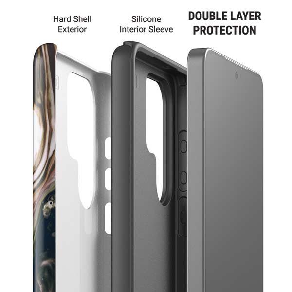 Copper and Black Marble Ink Galaxy S26 Ultra Impact Case