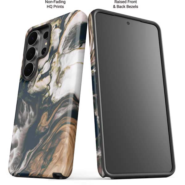 Copper and Black Marble Ink Galaxy S26 Ultra Impact Case