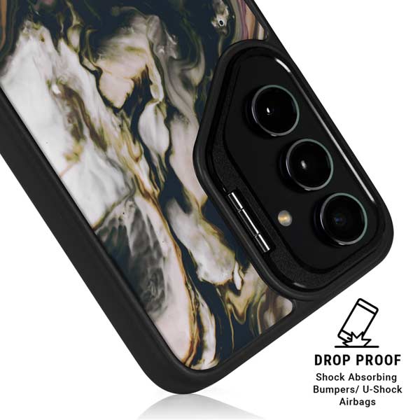 Copper and Black Marble Ink Galaxy S26 Ultra Kickstand Case