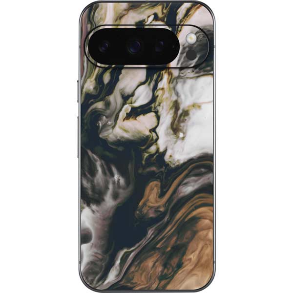 Copper and Black Marble Ink Google Pixel 10 Pro XL Skin