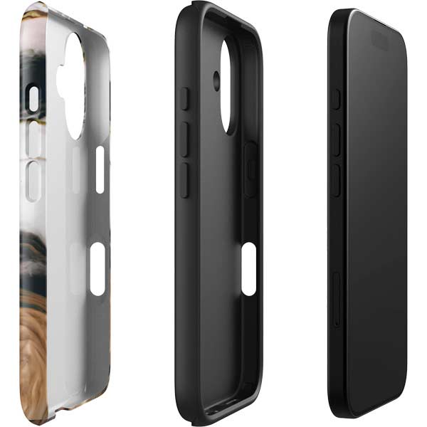 Copper and Black Marble Ink iPhone 17 Impact Case