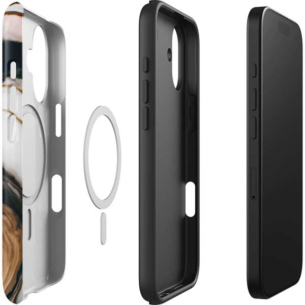 Copper and Black Marble Ink iPhone 17 Magsafe Impact Case