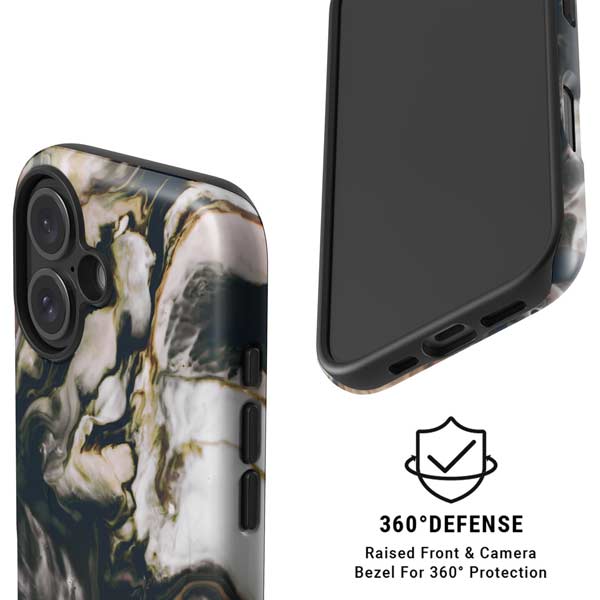 Copper and Black Marble Ink iPhone 17 Magsafe Impact Case