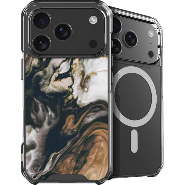 Copper and Black Marble Ink iPhone 17 Pro MagSafe Case