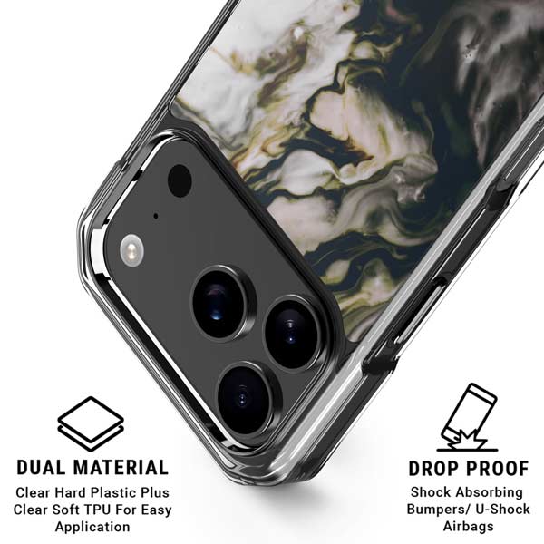 Copper and Black Marble Ink iPhone 17 Pro MagSafe Case