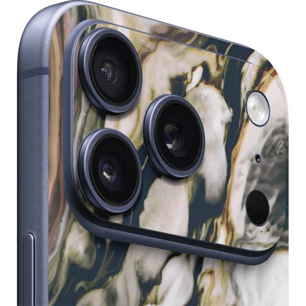 Copper and Black Marble Ink iPhone 17 Pro Max Skin