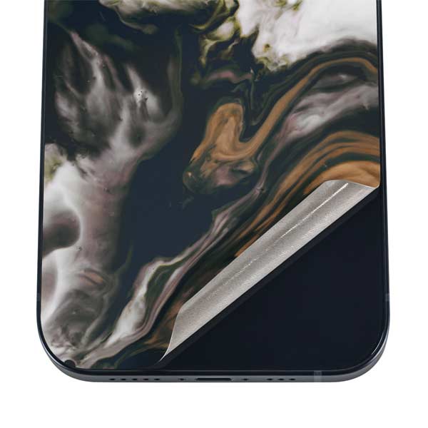 Copper and Black Marble Ink iPhone 17 Pro Max Skin