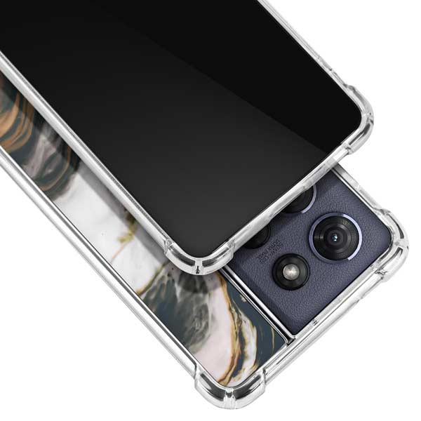 Copper and Black Marble Ink Moto G Play 5G (2025) Clear Case