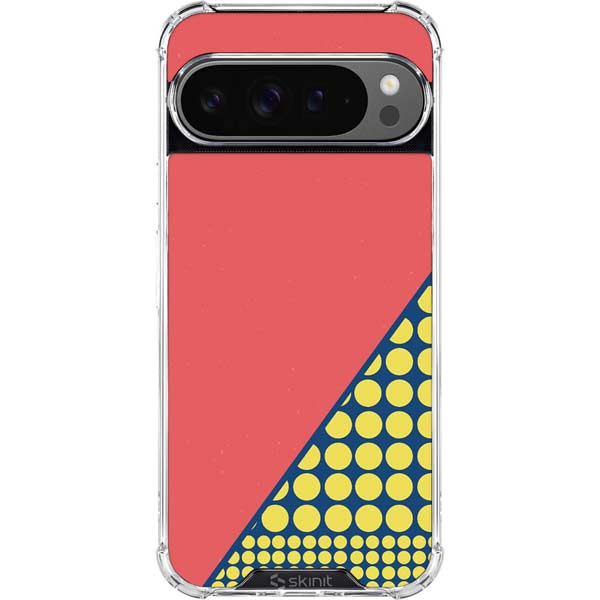 Coral Diagonal Split Google Pixel 10 Pro Clear Case