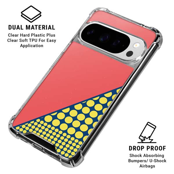 Coral Diagonal Split Google Pixel 10 Pro Clear Case