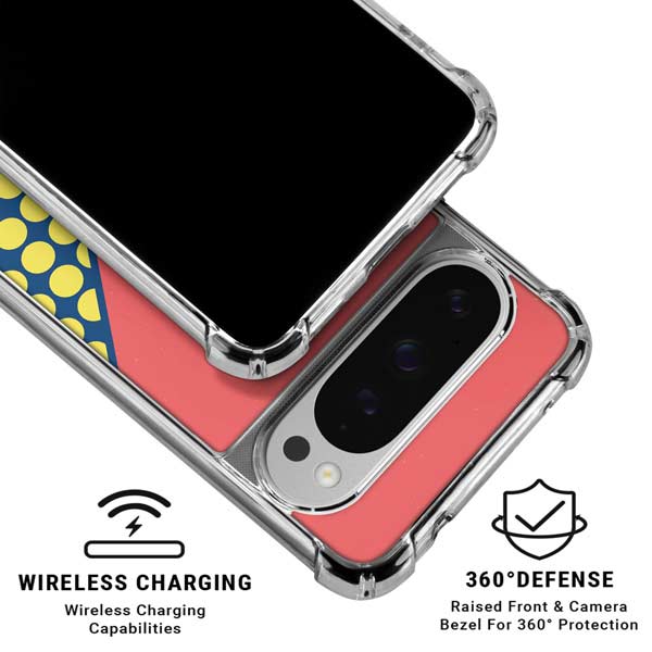 Coral Diagonal Split Google Pixel 10 Pro Clear Case