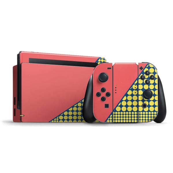Coral Diagonal Split Nintendo Skins