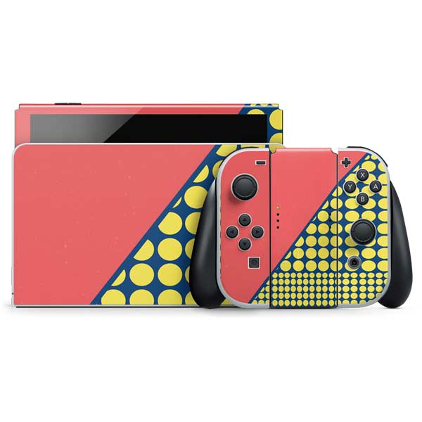 Coral Diagonal Split Nintendo Skins