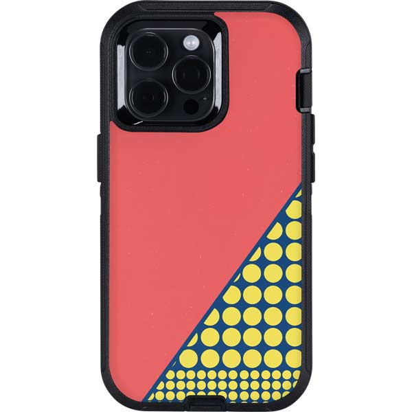 Coral Diagonal Split Otterbox Defender iPhone Skin