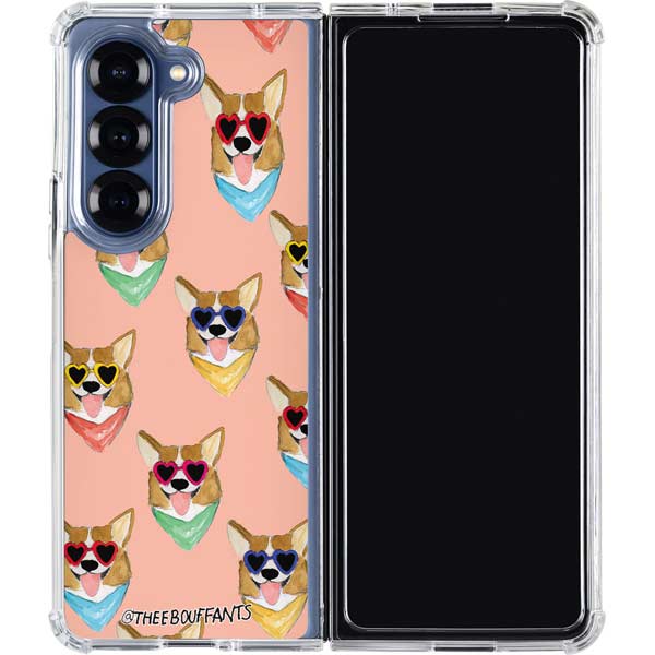 Bouffants and Broken Hearts Corgi Love Galaxy Z Fold7 Clear Case