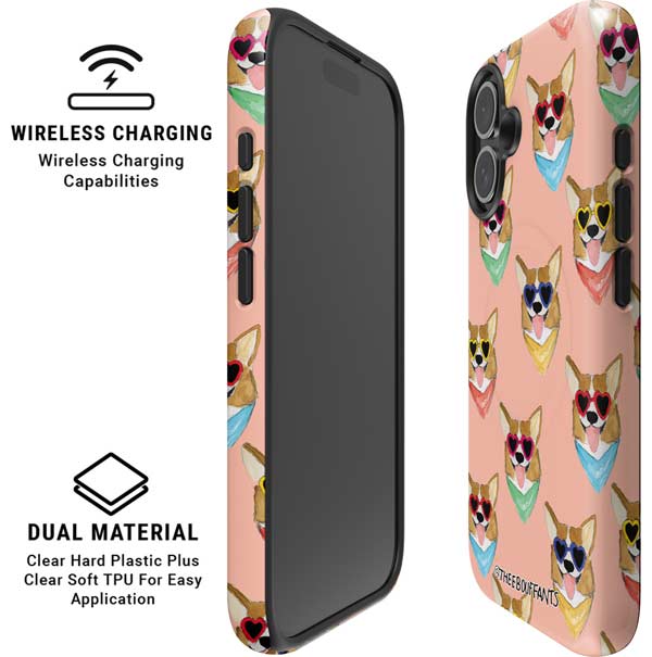 Bouffants and Broken Hearts Corgi Love iPhone 16 Magsafe Impact Case