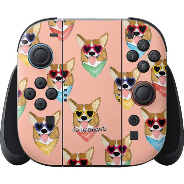 Bouffants and Broken Hearts Corgi Love Nintendo Skins