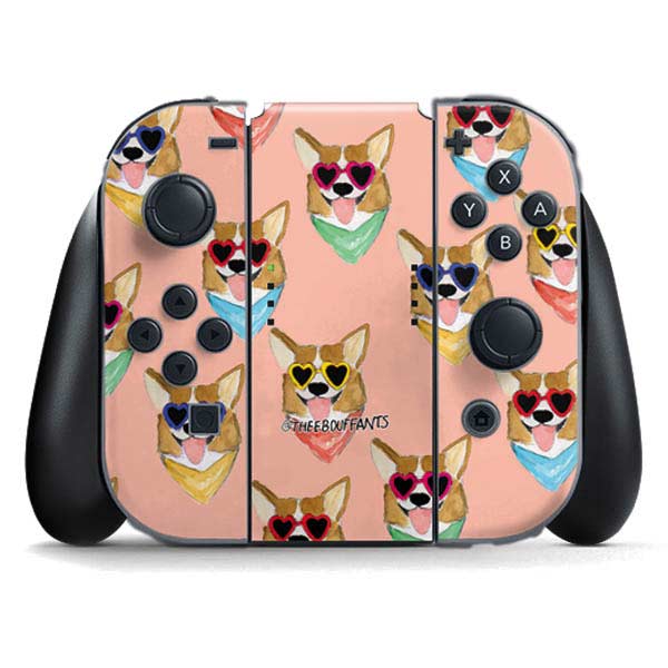 Bouffants and Broken Hearts Corgi Love Nintendo Skins