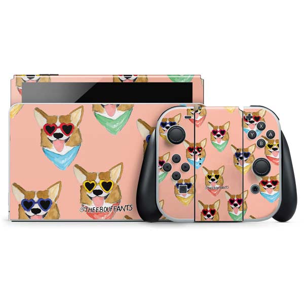 Bouffants and Broken Hearts Corgi Love Nintendo Skins